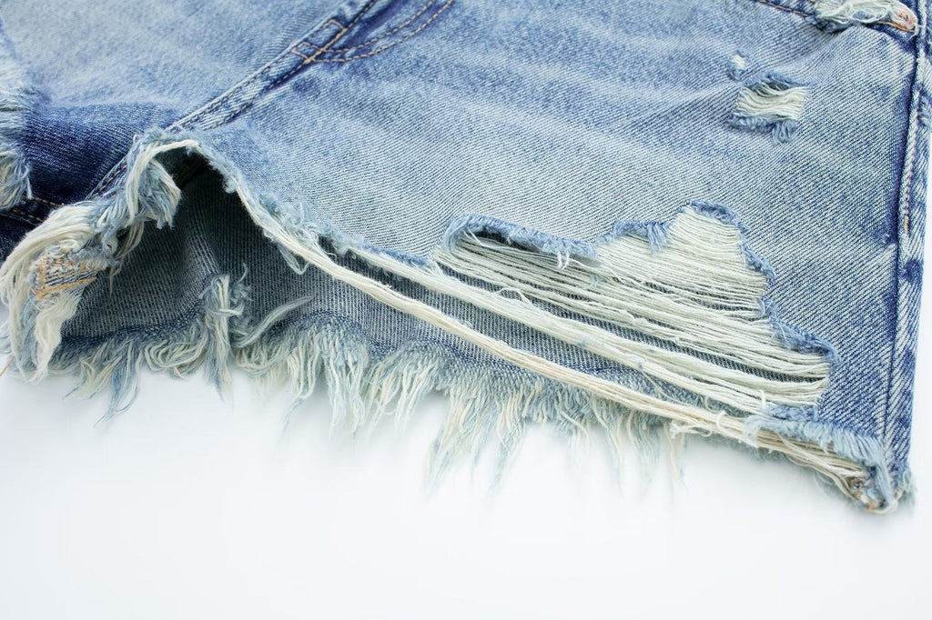 Women's Raw Edge Denim Casual Shorts