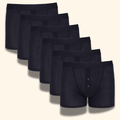 6 Pairs Mens Black Boxer Short Ribbed Boxers Cotton Stretch Boxershorts Underwear MB09 by Sock Stack