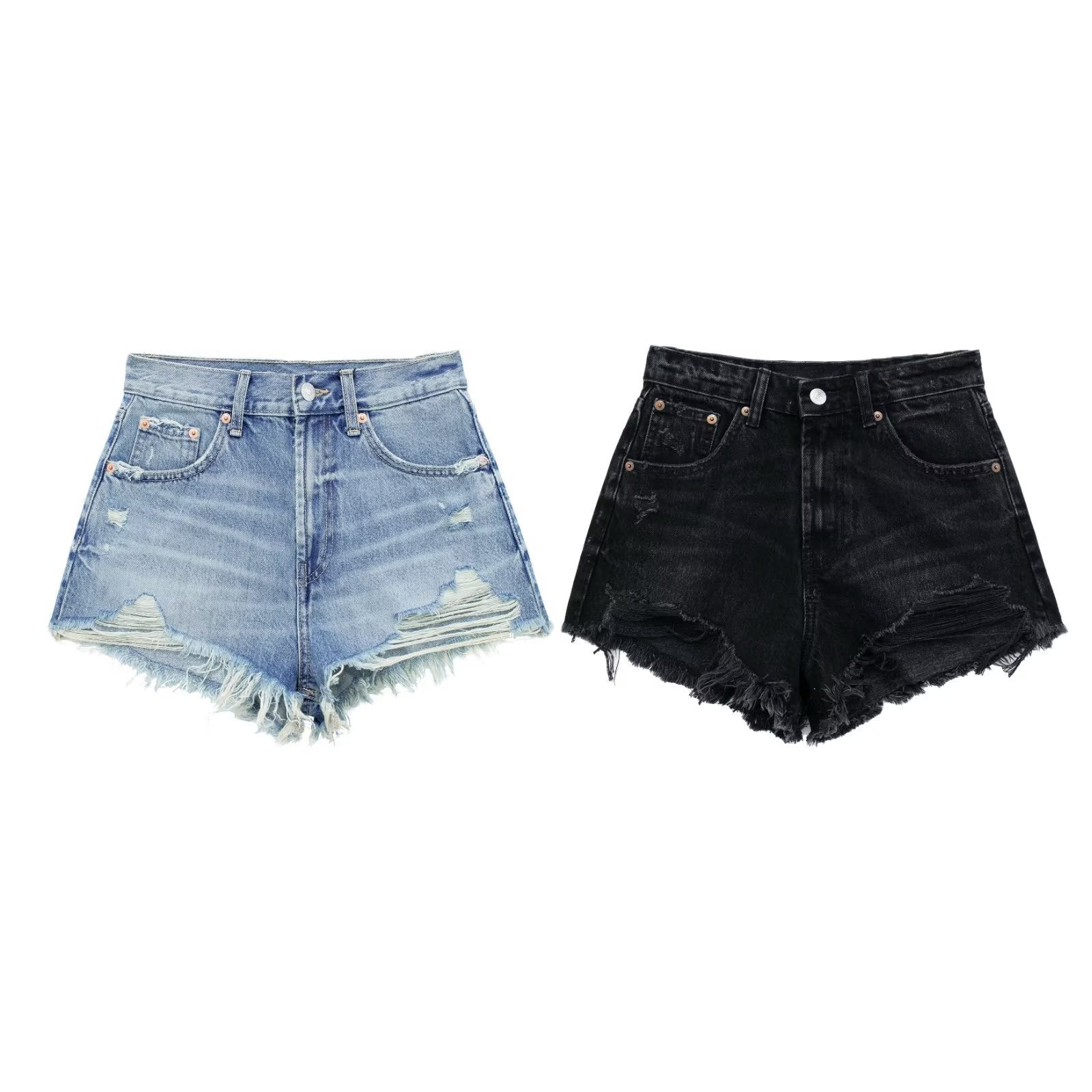 Women's Raw Edge Denim Casual Shorts