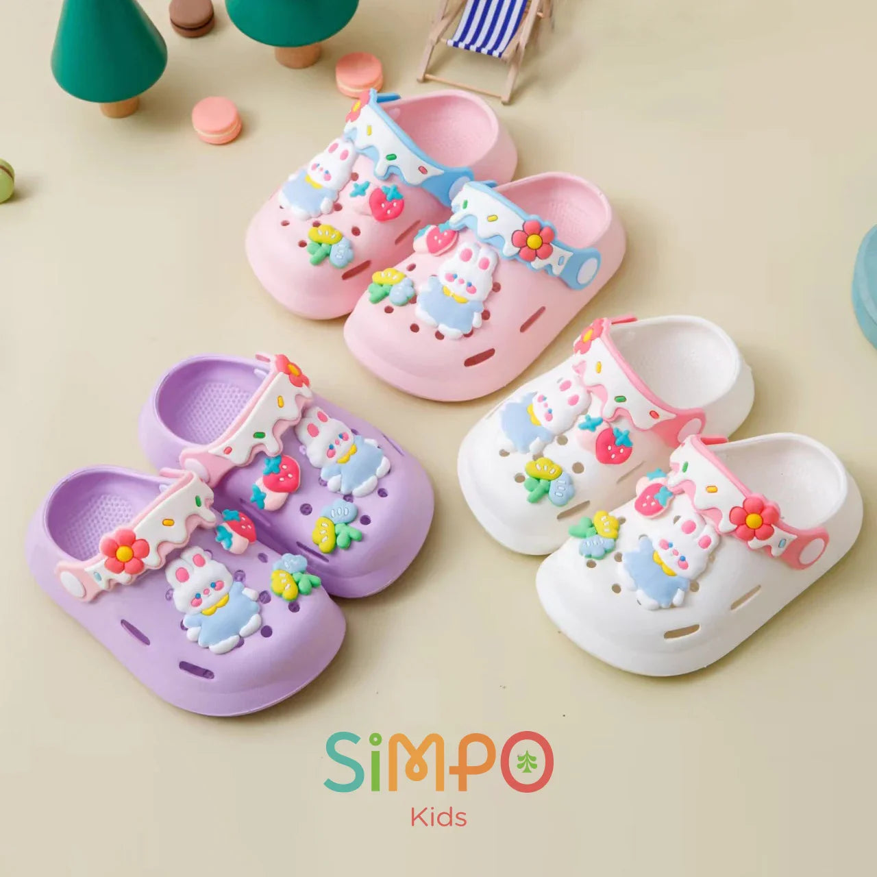 Girls Sandals Trendy Cute Cartoon Soft Sole Clogs For Baby Breathable Non-slip Clogs For Indoor Outdoor Beach Garden Shoes