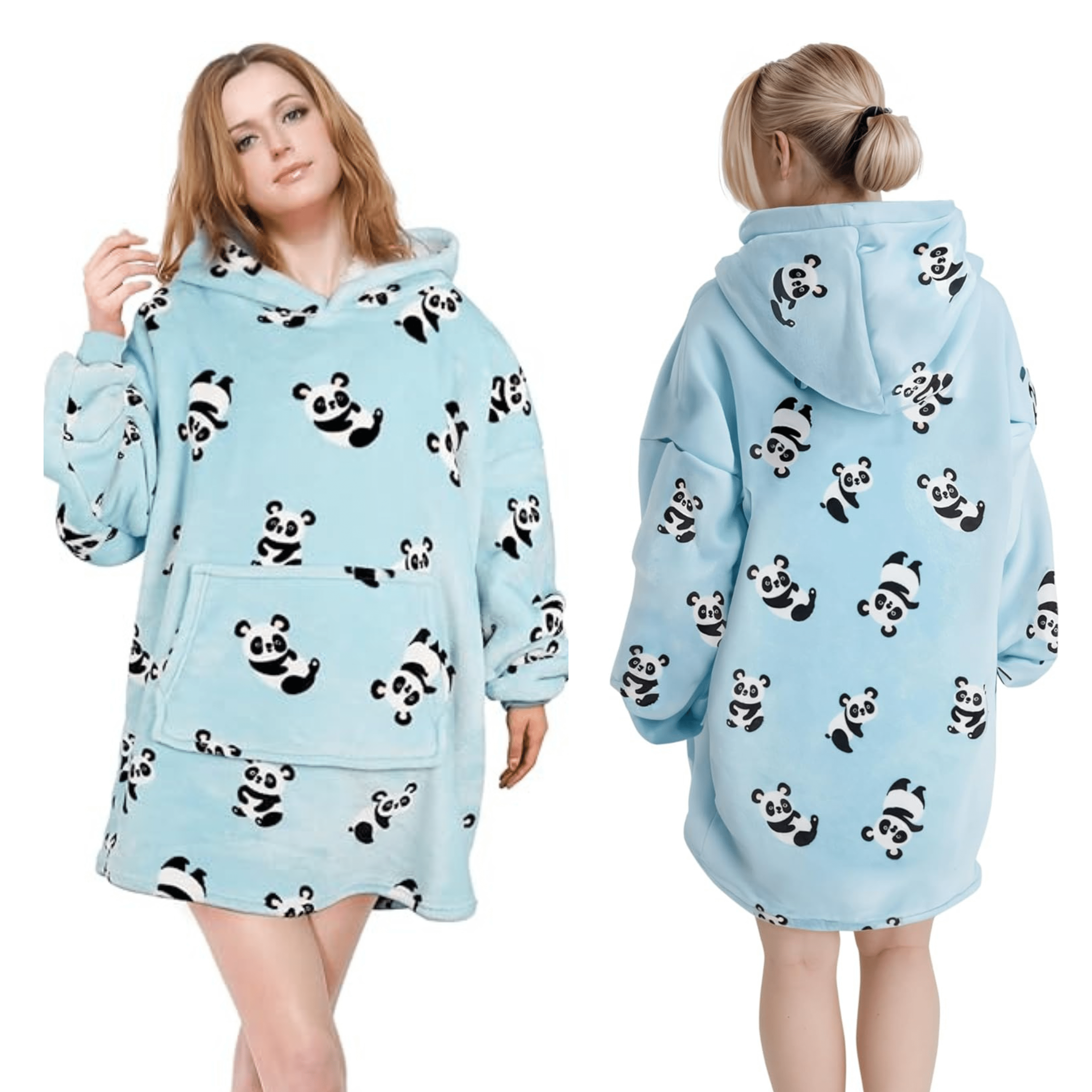 Giant Oversized Panda Hooded Blanket Plush Fleece with Reversible Sherpa Adults and Kids 6XL Hoodie Sweatshirt with Pockets Warm and Cosy by Daisy Dreamer