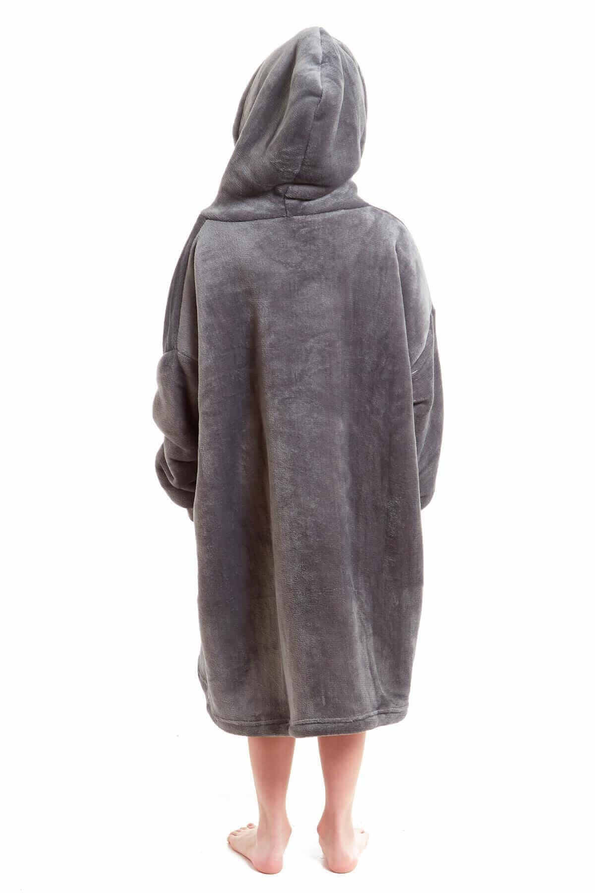 Kids Oversized Hooded Fleece Blanket with Reversible Sherpa Double Pocket Ultra-Soft Cozy Wearable Blanket for Lounging and Outdoor Ages 8-15 by Daisy Dreamer