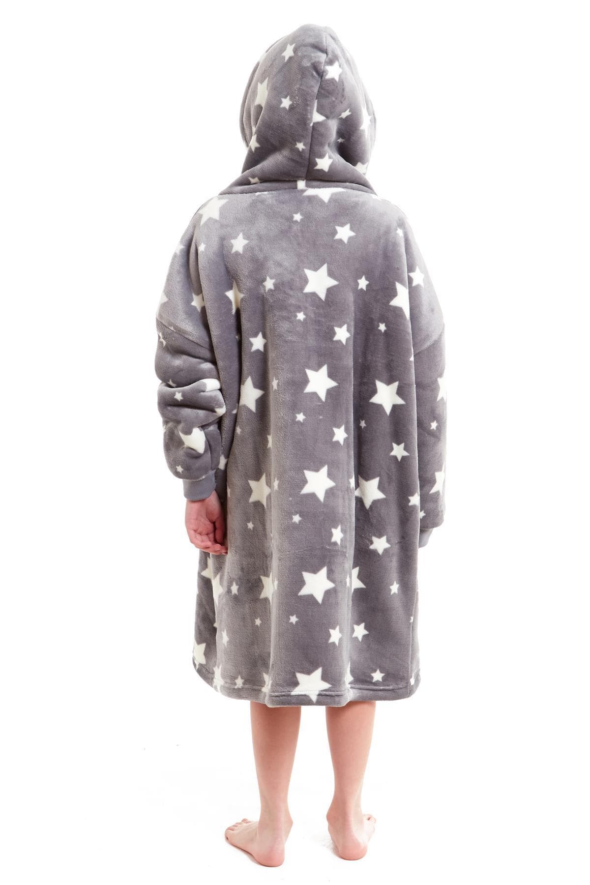 Kids Oversized Hooded Fleece Blanket with Reversible Sherpa Double Pocket Ultra-Soft Cozy Wearable Blanket for Lounging and Outdoor Ages 8-15 by Daisy Dreamer