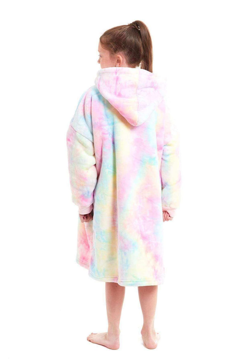 Kids Oversized Hooded Fleece Blanket with Reversible Sherpa Double Pocket Ultra-Soft Cozy Wearable Blanket for Lounging and Outdoor Ages 8-15 by Daisy Dreamer