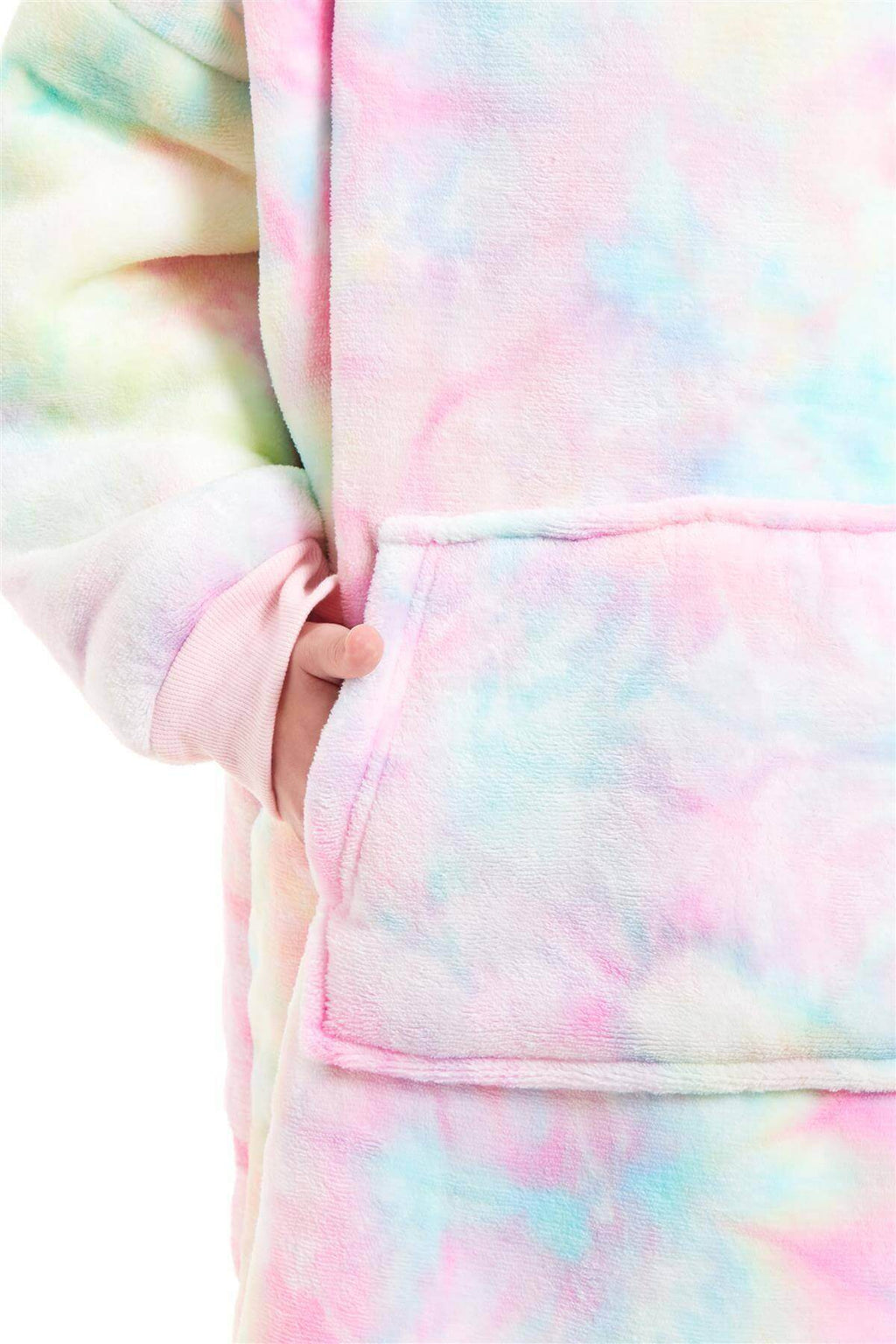Kids Oversized Hooded Fleece Blanket with Reversible Sherpa Double Pocket Ultra-Soft Cozy Wearable Blanket for Lounging and Outdoor Ages 8-15 by Daisy Dreamer