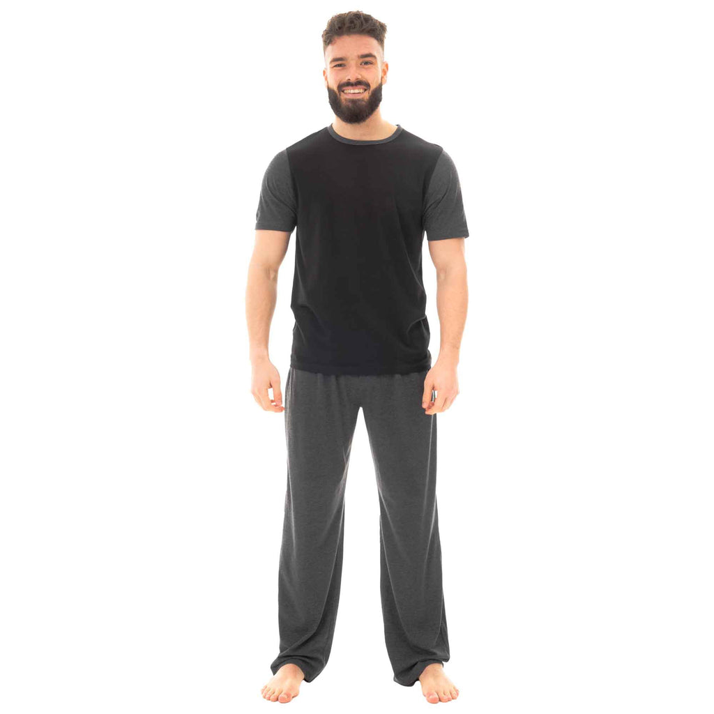 Men's Cotton T Shirt and Long Pants Loungewear Set Comfortable Lightweight Sleepwear for Warm Weather Relaxation Versatile Styles by Sock Stack