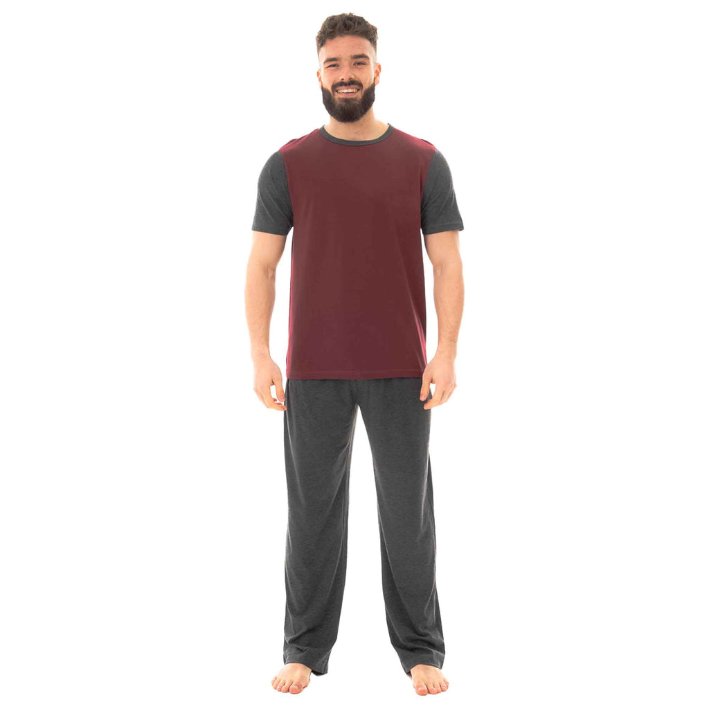 Men's Cotton T Shirt and Long Pants Loungewear Set Comfortable Lightweight Sleepwear for Warm Weather Relaxation Versatile Styles by Sock Stack