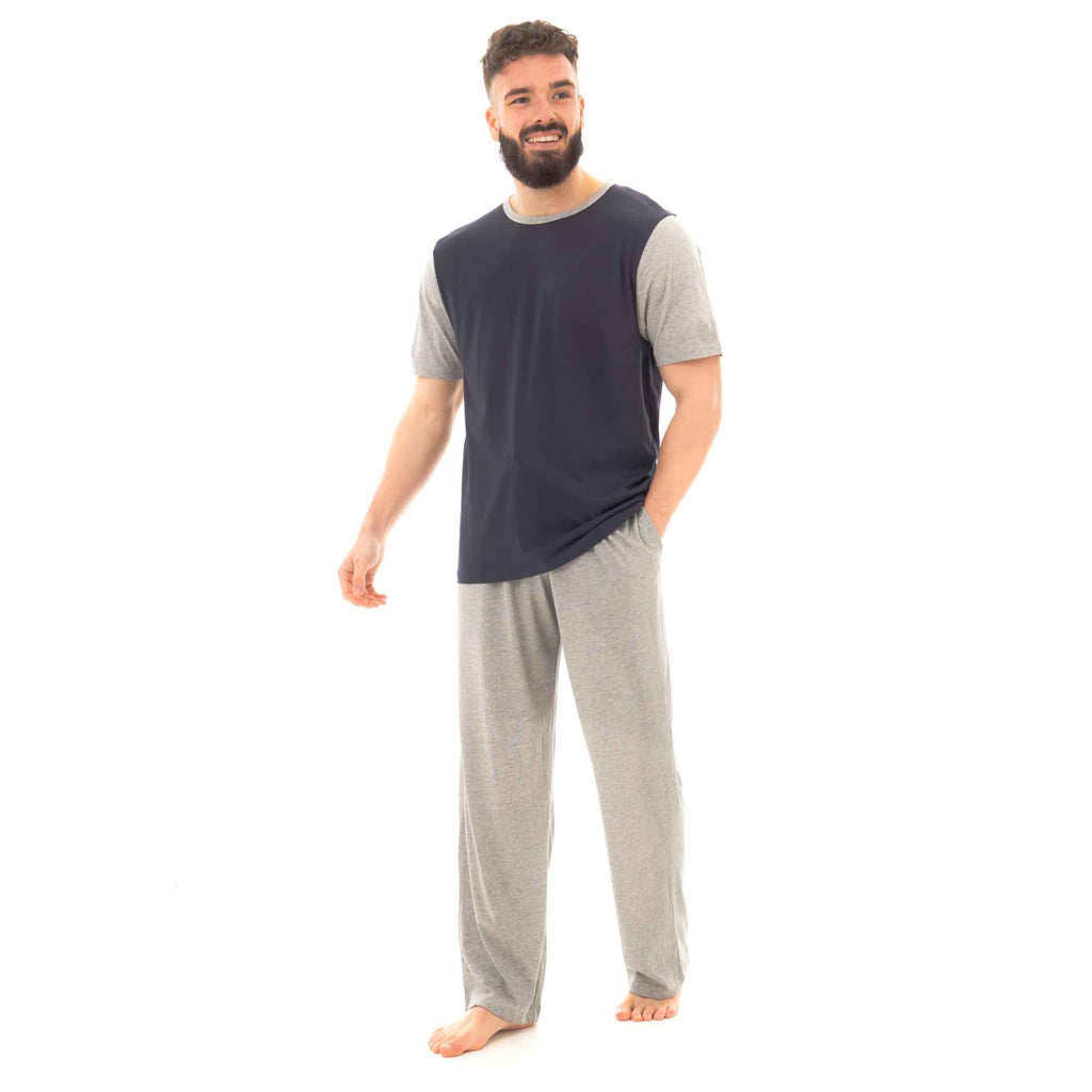 Men's Cotton T Shirt and Long Pants Loungewear Set Comfortable Lightweight Sleepwear for Warm Weather Relaxation Versatile Styles by Sock Stack