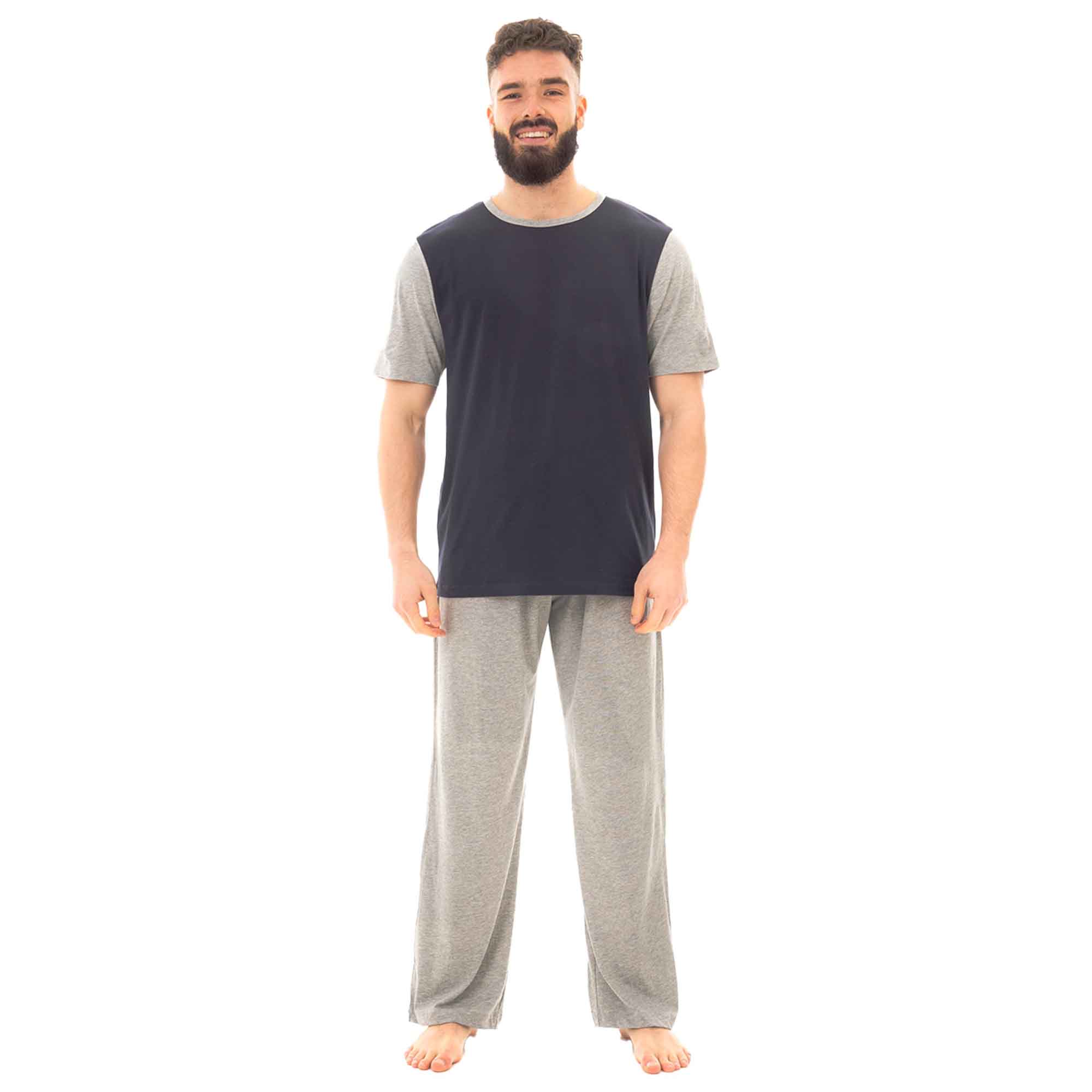 Men's Cotton T Shirt and Long Pants Loungewear Set Comfortable Lightweight Sleepwear for Warm Weather Relaxation Versatile Styles by Sock Stack