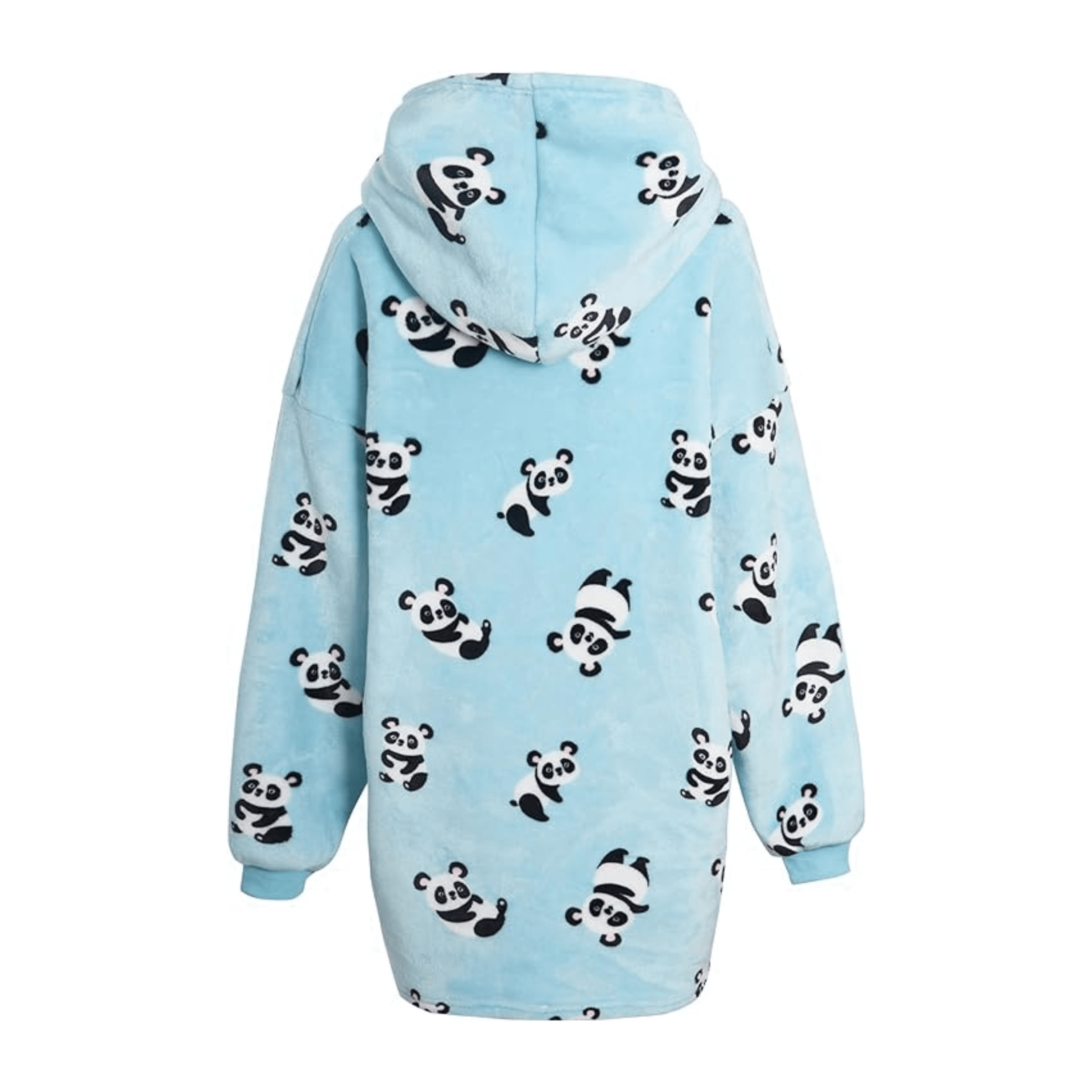 Oversized Panda Hooded Plush Fleece Blanket with Sherpa Lining Double Pocket Cozy Hoodie for Adults and Kids by Daisy Dreamer