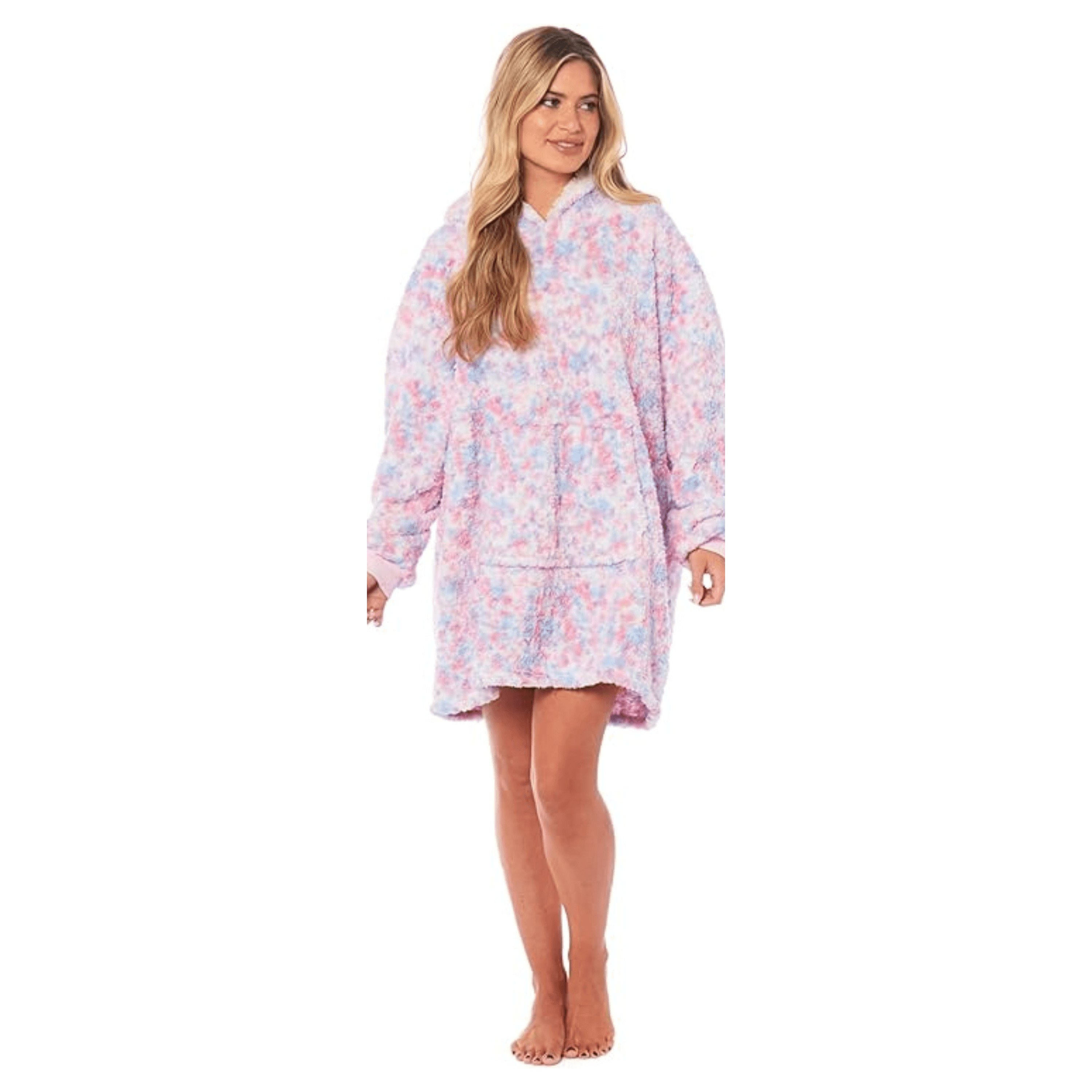 Oversized Ultra Soft Rainbow Hooded Blanket Sweatshirt with Sherpa Fur Lining Plush Flannel Giant Hoodie for Adults and Kids Perfect Gift by Daisy Dreamer