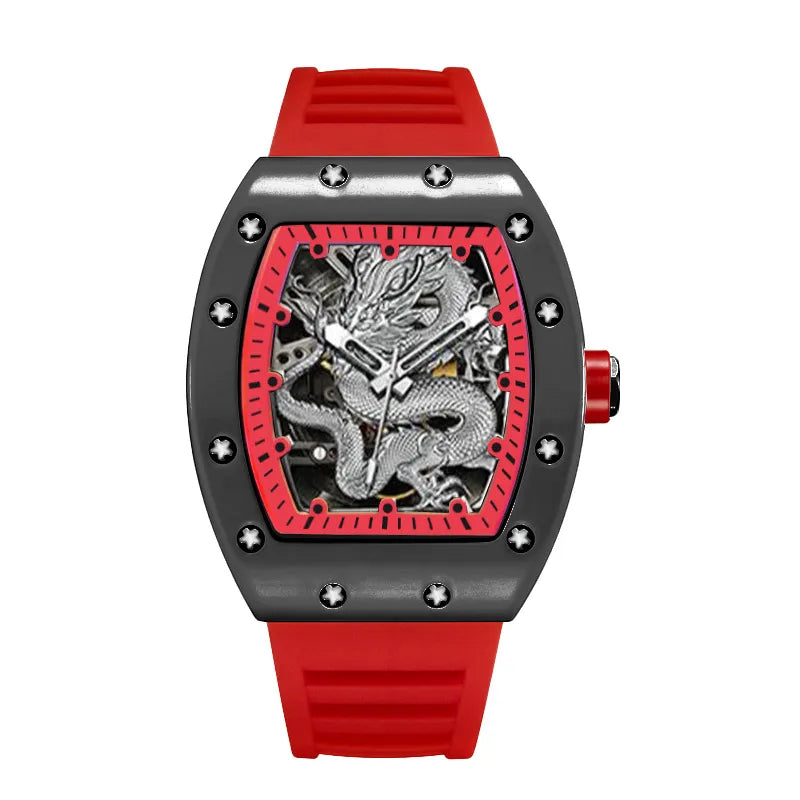 ZIDO waterproof barrel men's Silver Dragon watch