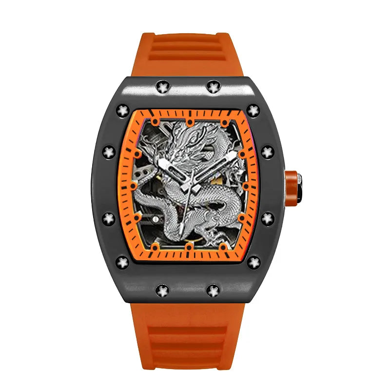 ZIDO waterproof barrel men's Silver Dragon watch