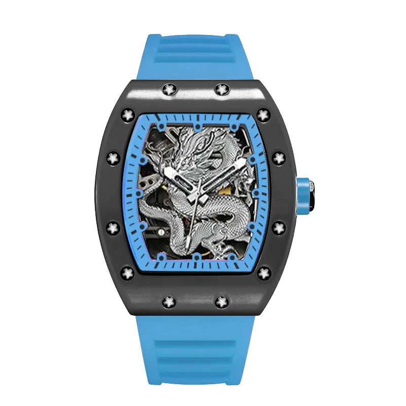 ZIDO waterproof barrel men's Silver Dragon watch