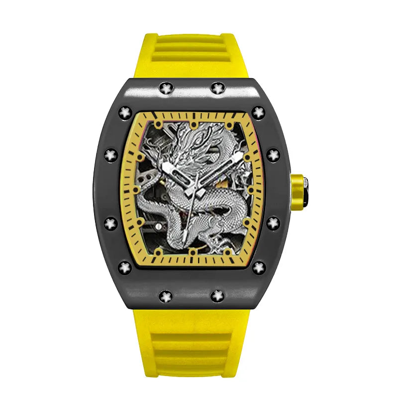 ZIDO waterproof barrel men's Silver Dragon watch