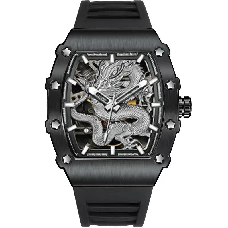 ZIDO waterproof barrel men's Silver Dragon watch