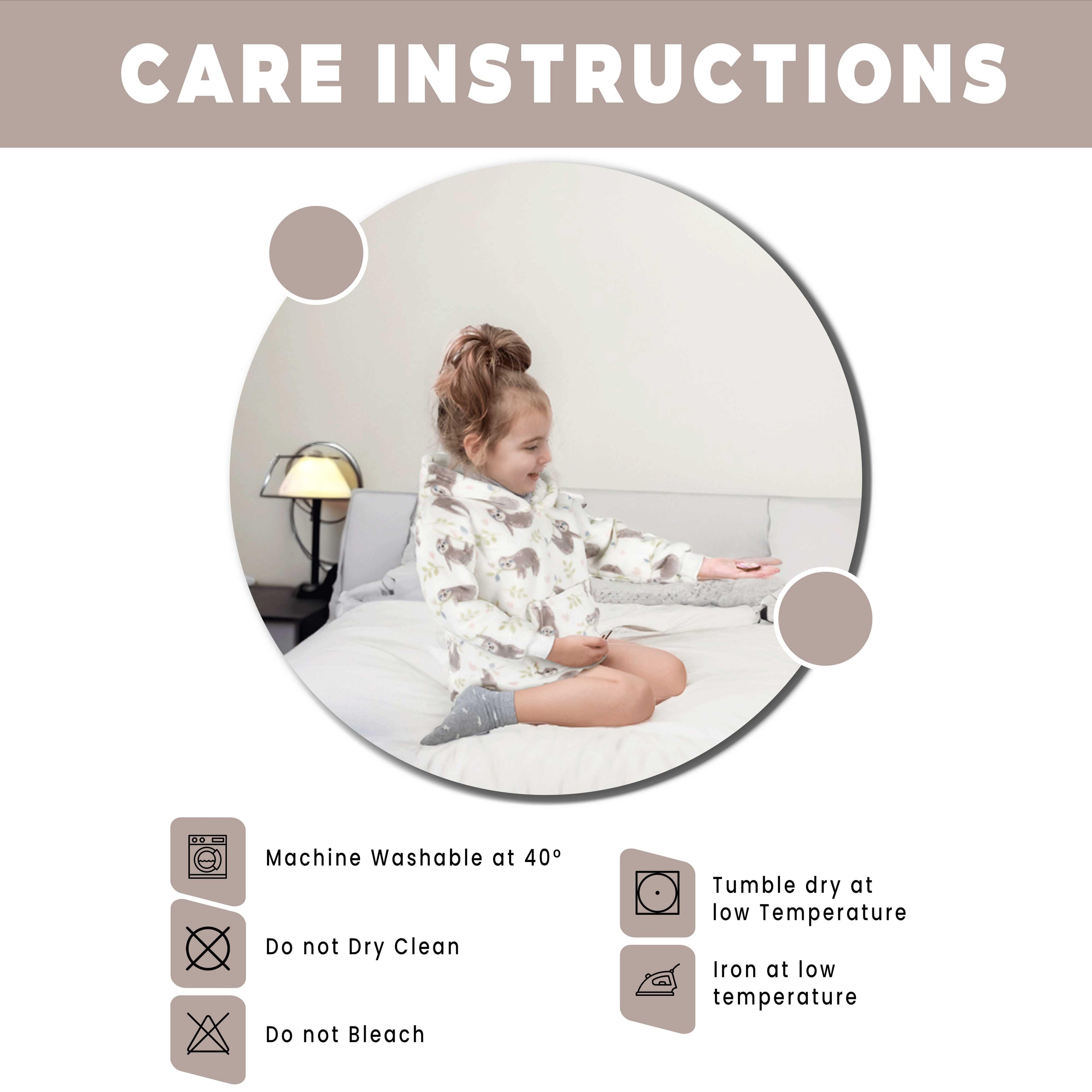 Kids Hoodie Safari & Sloth Blanket for Toddlers Ages 0-4 Unisex Warm Fluffy Wearable Sweatshirt with Pocket by Daisy Dreamer