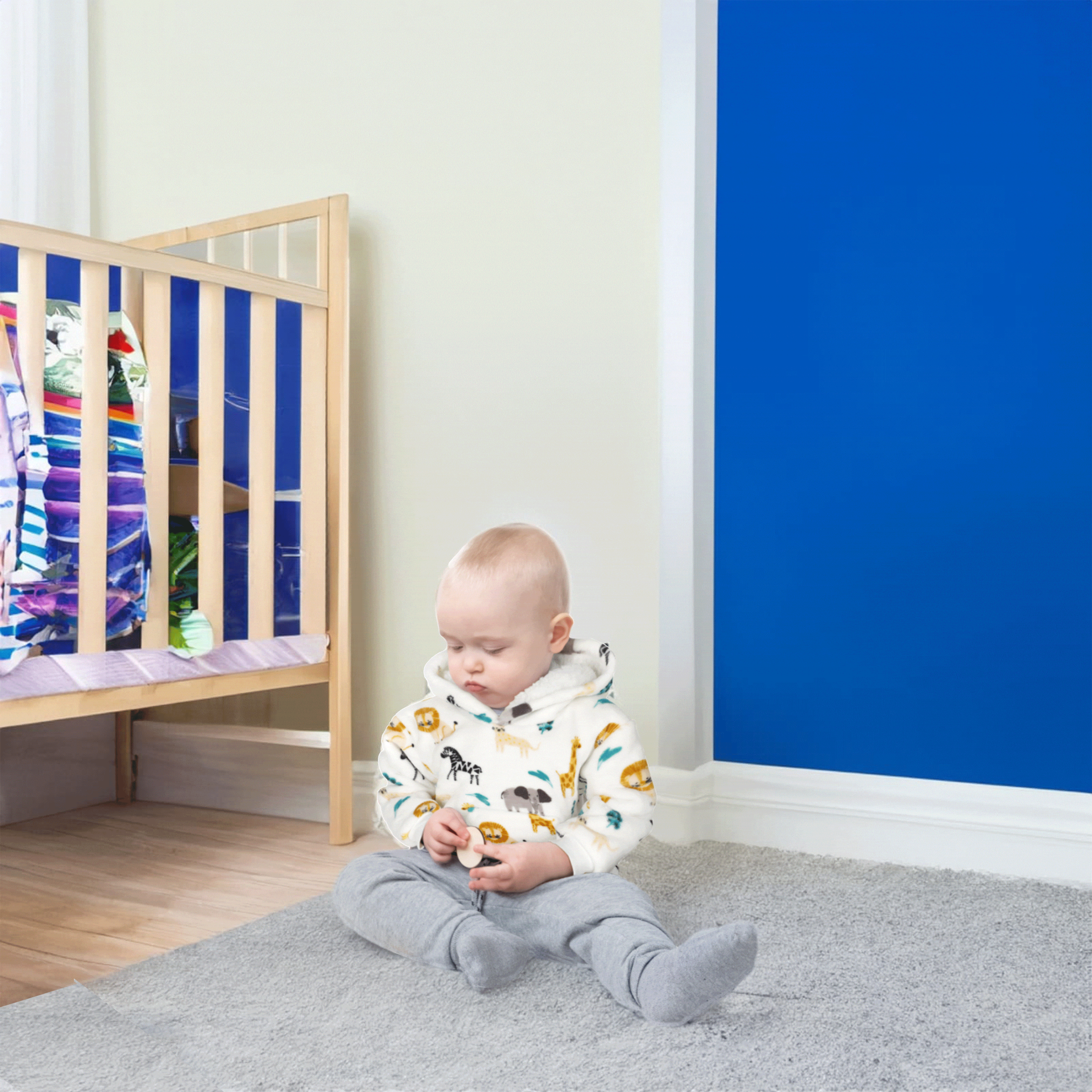 Kids Hoodie Safari & Sloth Blanket for Toddlers Ages 0-4 Unisex Warm Fluffy Wearable Sweatshirt with Pocket by Daisy Dreamer